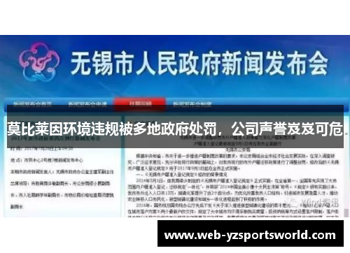 莫比莱因环境违规被多地政府处罚，公司声誉岌岌可危